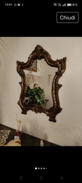 Specchio antico con cornice barocca