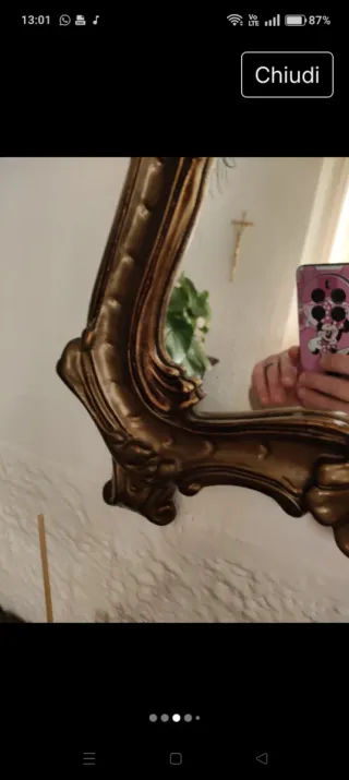 Specchio antico con cornice barocca