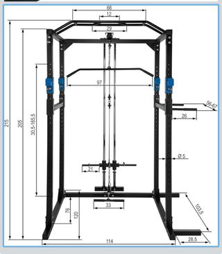 Rack de potencia con poleas y barra