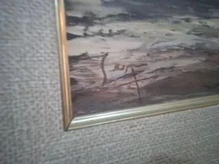 2 Quadri ad Olio con Cornice in Alluminio Dorato