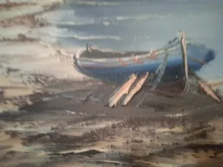 2 Quadri ad Olio con Cornice in Alluminio Dorato