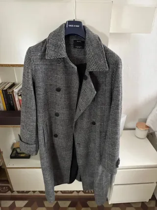 Cappotto Uomo Bershka Spigato Grigio