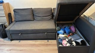 Sofá Chaiselongue Gris con Arcón