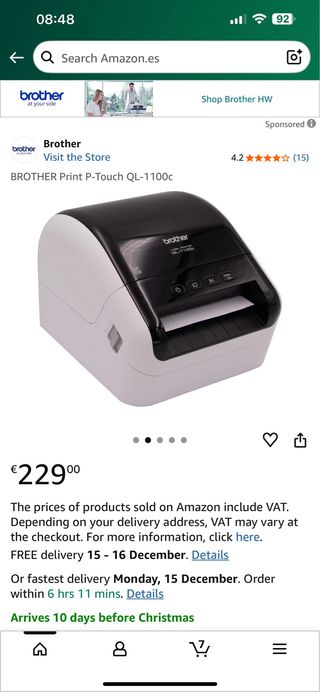 Brother QL-1100c Impresora de Etiquetas