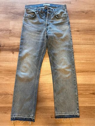 Zara Vaqueros Rectos Azul Claro