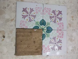 4 Azulejos Antiguos Pintados a Mano Sevilla