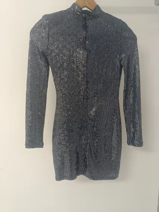 Vestido fiesta brillo corto Pull&Bear