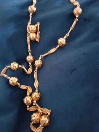 Collar largo acero inoxidable dorado