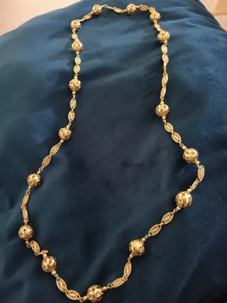 Collar largo acero inoxidable dorado