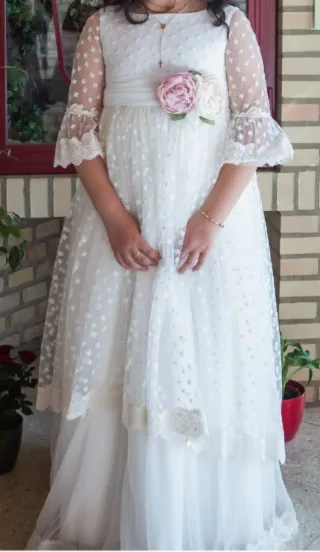 Vestido de Comunión Blanco Estrellas talla 120