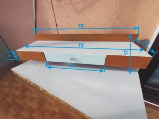 Mueble auxiliar recibidor madera y cristal