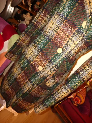 ABRIGO CUADROS CUELLO PELO DESMONTABLE ZARA