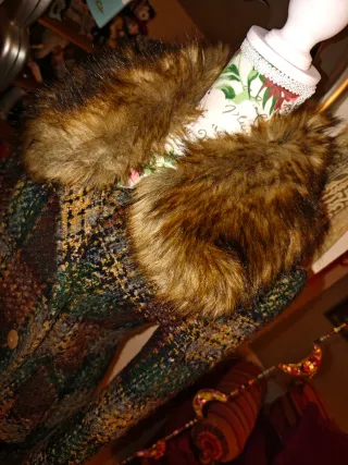 ABRIGO CUADROS CUELLO PELO DESMONTABLE ZARA