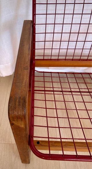 Silla Sälen Madera y Metal Roja Ikea Vintage