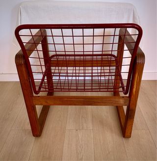 Silla Sälen Madera y Metal Roja Ikea Vintage