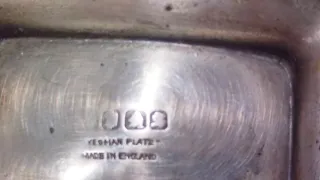 Antigua salsera EPNS Plata Yeoman Plate