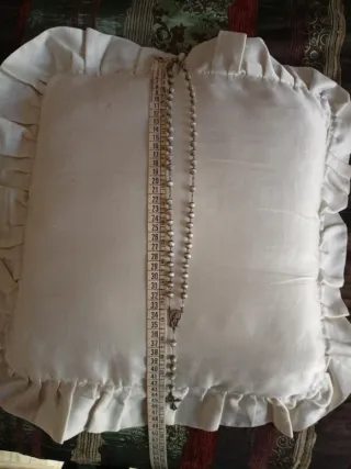 Collana Rosario Vintage bianca e argento