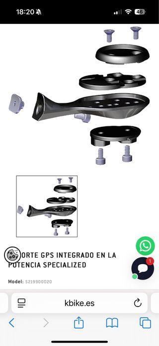 Soporte Garmin Specialized SL7 Negro