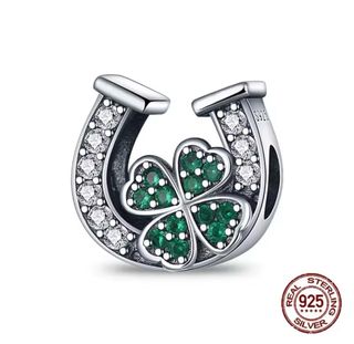 NUEVO Charm Trébol Herradura Circonitas Plata 925