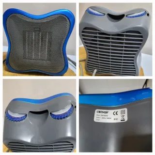 Estufa de aire azul y gris