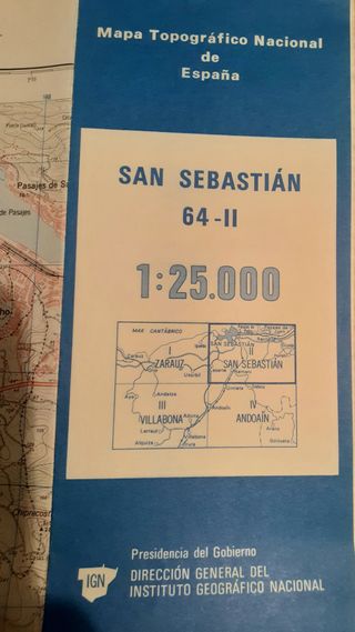 Mapa Topográfico Nacional San Sebastián 1:25.000
