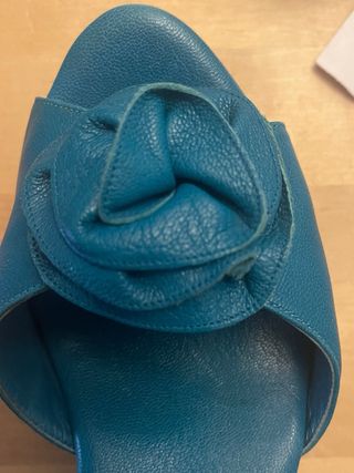 Sandalias Yves Saint Laurent Azul Flores