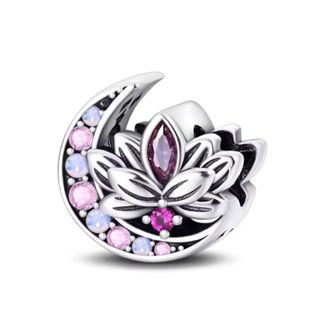 NUEVO Charm Luna Flor Loto Plata 925 para Pandora