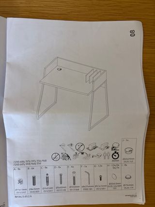 Escritorio La Oca Madera y Metal Blanco