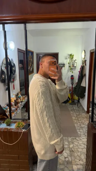 Jersey hombre beige talla L