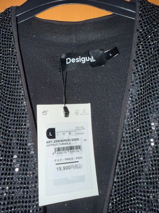 Mono Desigual lentejuelas negro talla L