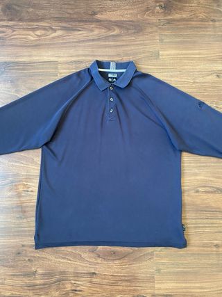 Polo Adidas Vintage Manga Larga Azul