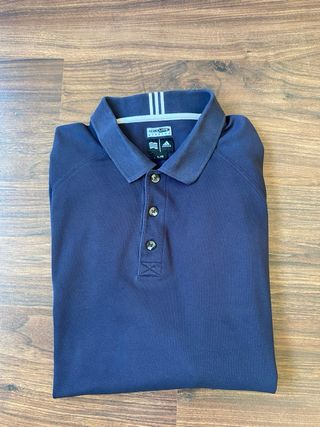 Polo Adidas Vintage Manga Larga Azul