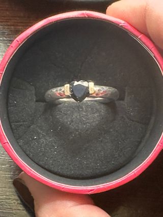 Anillo Jud Joies Corazón Negro Plata