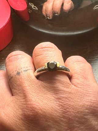 Anillo Jud Joies Corazón Negro Plata