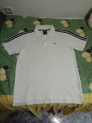 Camiseta Adidas Blanca Rayas Negras