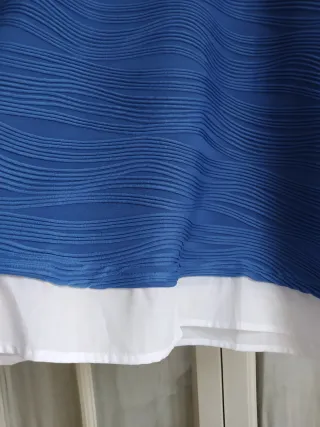 Blusa combinada azul y blanca T.M