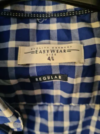 Camisa cuadros azul corte regular