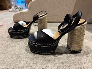 Sandalias Castañer Cuña Esparto Negro