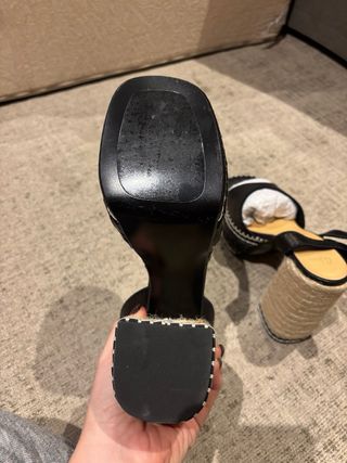 Sandalias Castañer Cuña Esparto Negro