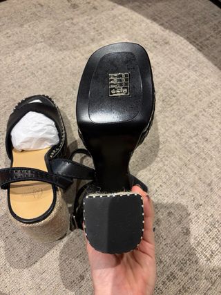 Sandalias Castañer Cuña Esparto Negro