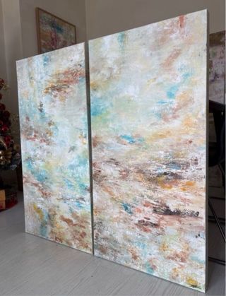 Due quadri astratti. Dipinti a mano