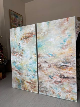 Due quadri astratti. Dipinti a mano