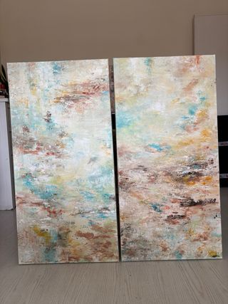 Due quadri astratti. Dipinti a mano