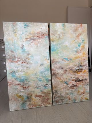 Due quadri astratti. Dipinti a mano