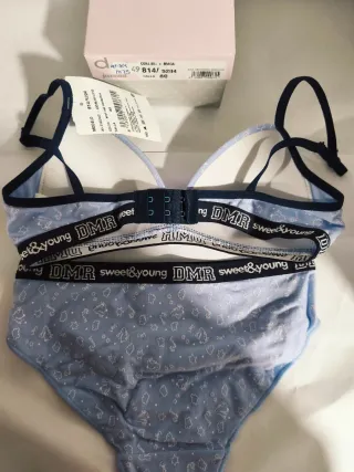 Conjunto Sujetador y Braga DMR Azul/Blanco.
