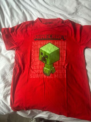 Camiseta Minecraft Creeper Roja