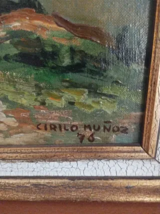 Antiguo cuadro paisaje urbano.