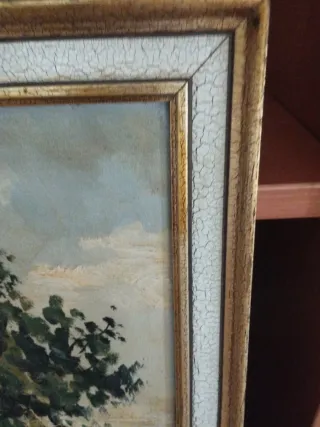 Antiguo cuadro paisaje urbano.