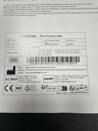 Faja Lumbar Juebao Talla S