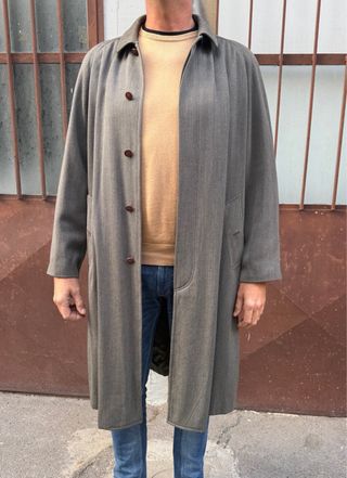 cappotto da uomo Gerani lana grigio vintage trench